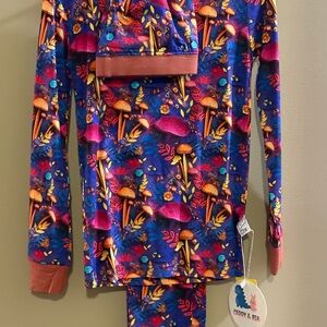 Colorful Mushroom Print Pajama Set
